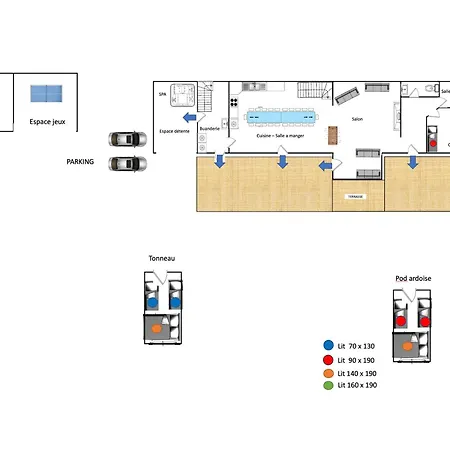 Maison Des Bruyeres 25pers Jacuzzi, Billard Baby